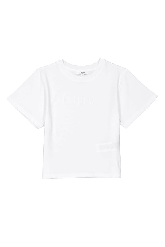e Kids Logo Embroidered Coton T-Shirt, Size 6Y