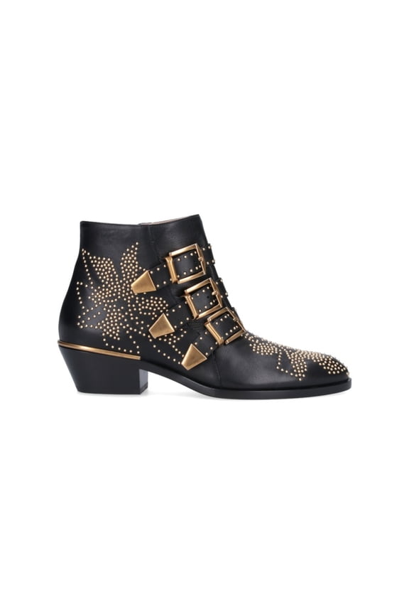 Black Nappa Leather Ankle Boots Black (Women's)