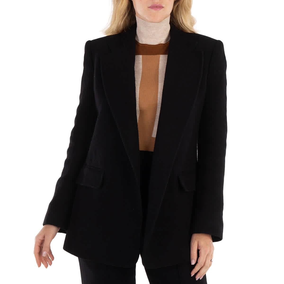 ジャケット CHLOE Women Outer CHC23AVE09063 001 Black Chloe Ladies Black Single-Breasted Open-Front Blazer, Brand