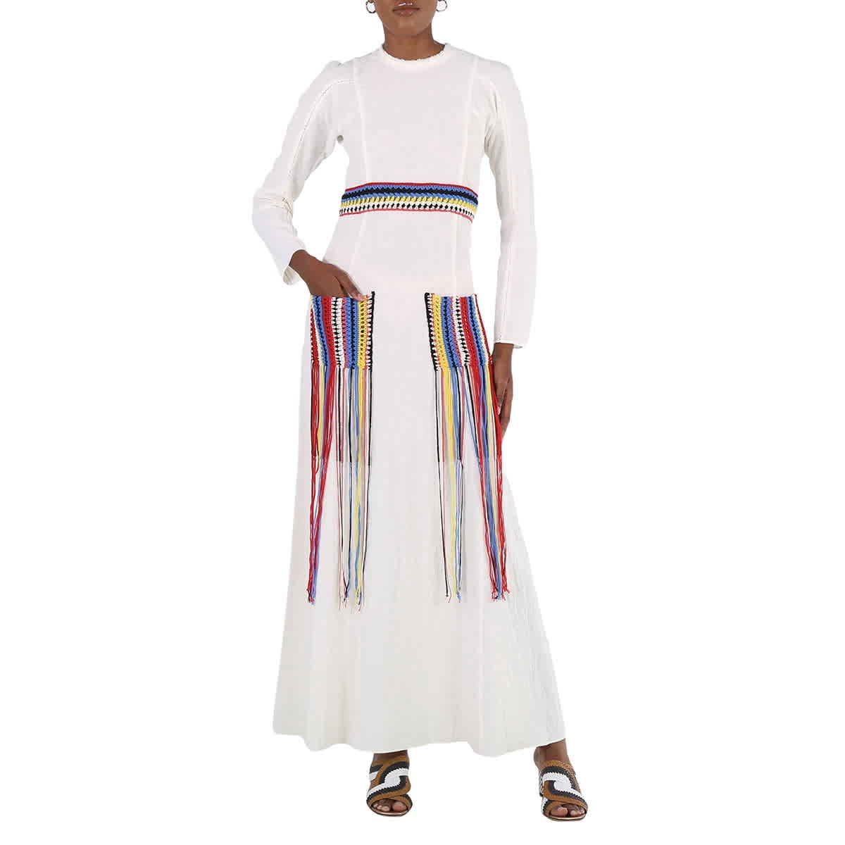 Chloe Ladies Iconic Milk Crochet-Detail Long Dress, Brand Size 36 (US Size  4) - Walmart.com