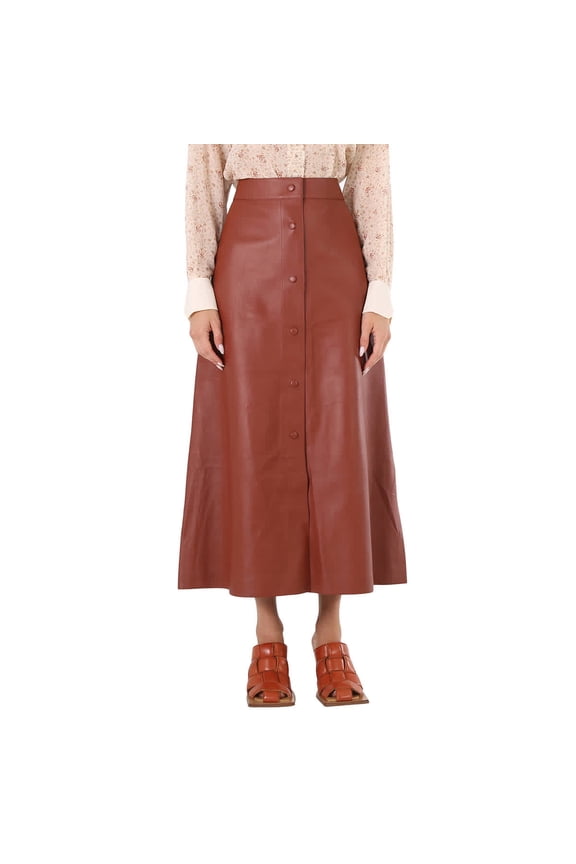 e Ladies Intense Brown A-Line Mid-Length Skirt, Brand Size 40 (US Size 8)