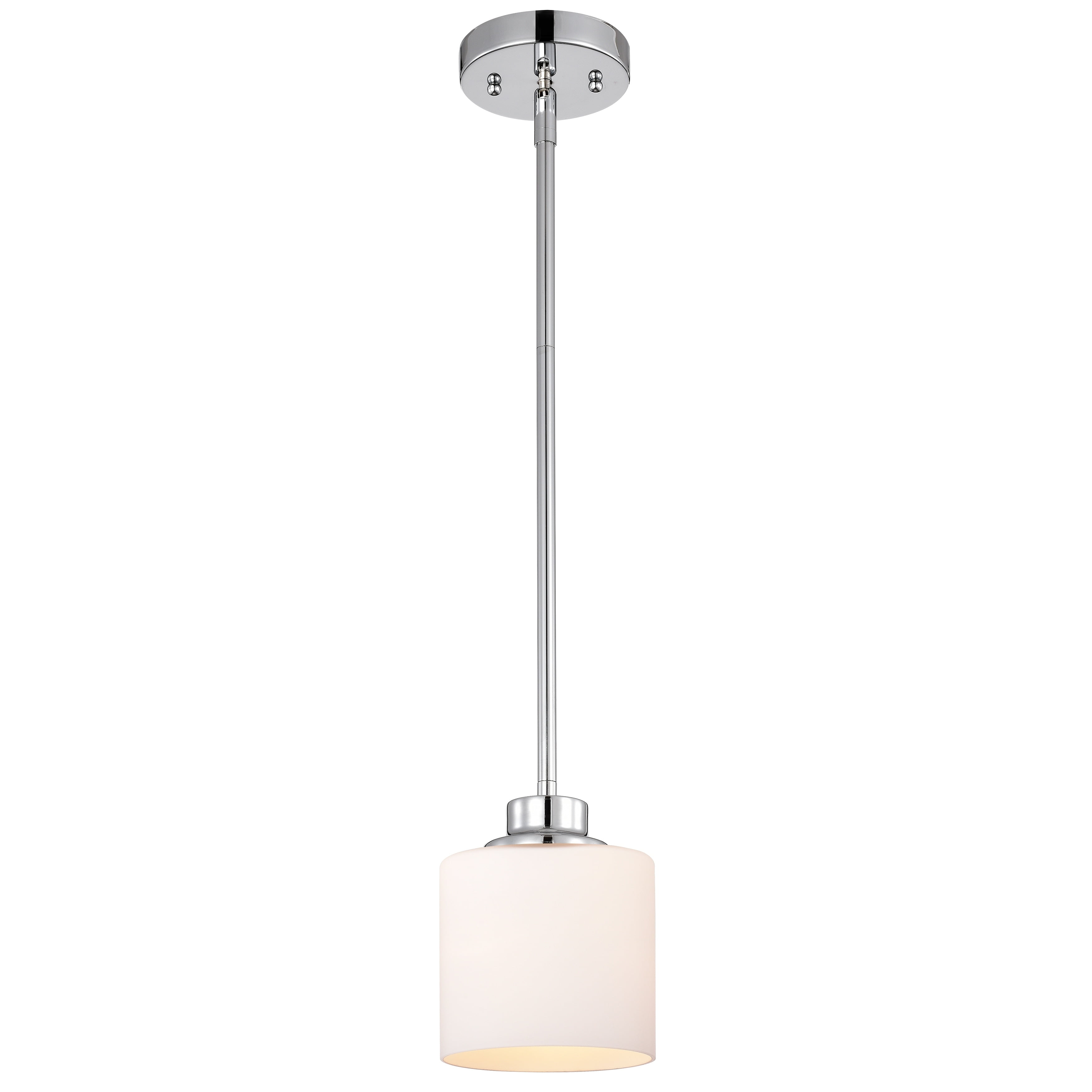 Chrome and Glass 7.5" Hanging Pendant Light