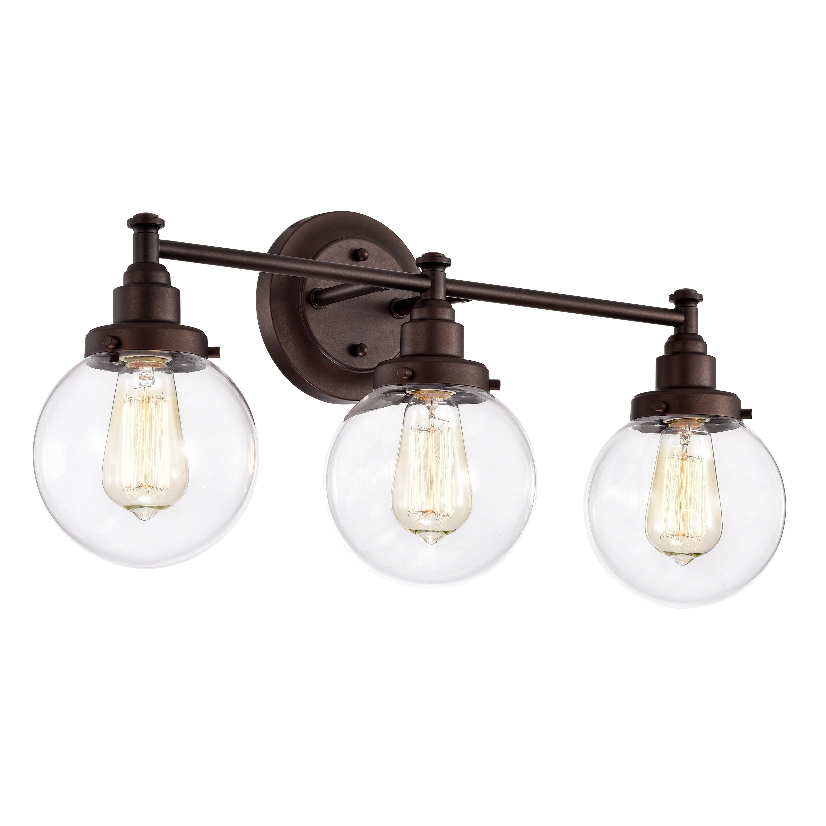 Oil Rubbed Bronze 3-Light Vanity Fixture with Clear Glass Shades