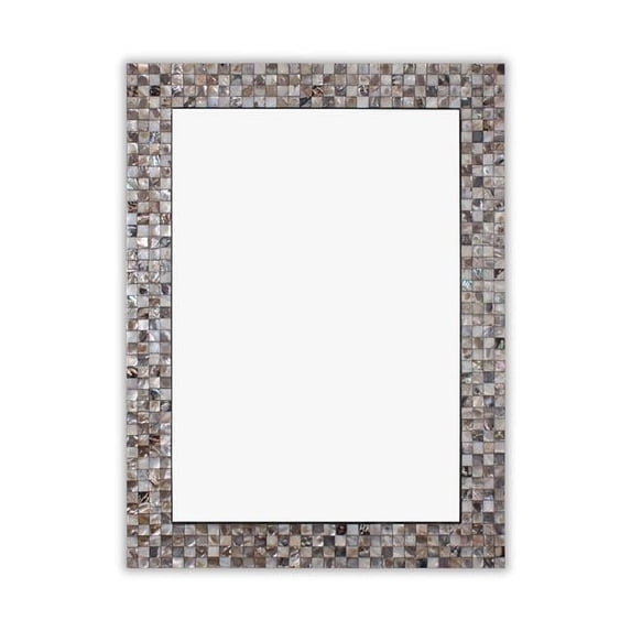 Chloe Lighting 32 in. Reflection Vertical & Horizontal Hanging Seashell Rectangle Framed Wall Mirror