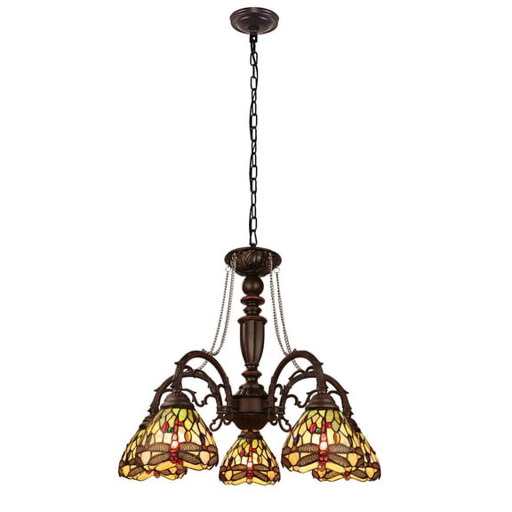 Chloe Lighting Anisoptera Purity 5-Light Glass Large Chandelier in Multi-Color
