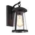 thumbnail image 1 of Chloe Lighting Freya 11" 1-Light Steel and Glass Outdoor Wall Sconce in Black, 1 of 10