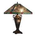 thumbnail image 1 of Chloe Lighting Innes Mission 3-Light Glass Table Lamp in Blackish Bronze, 1 of 4