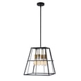 thumbnail image 1 of CHLOE Lighting IRONCLAD Industrial 4 Light Matt Black and Gold Trapezoid Ceiling Pendant 15" Wide, 1 of 5