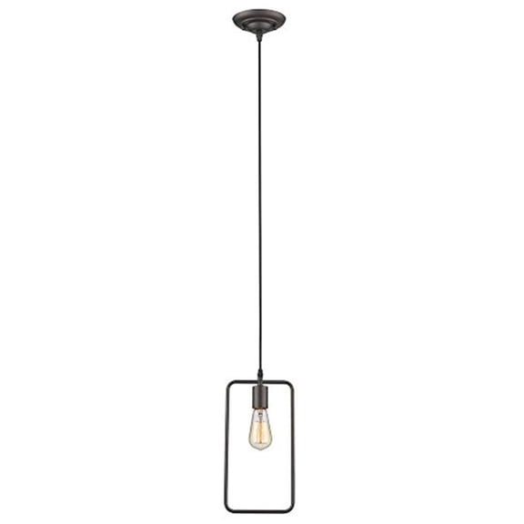 Chloe Lighting CH2D098RB07-DP1 Ironclad Industrial-Style 1 Light Rubbed Bronze Ceiling Mini Pendant - 7 in.