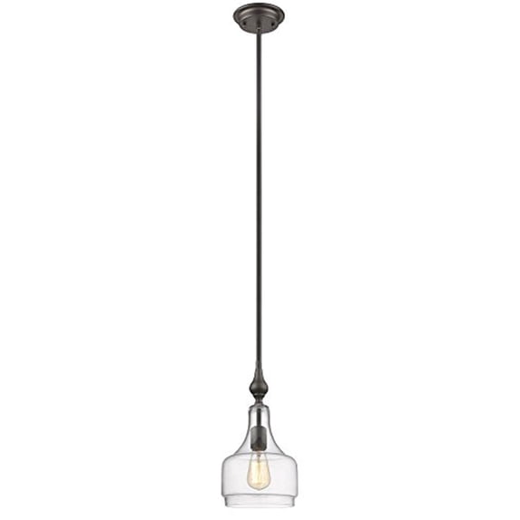 Chloe Lighting CH2S007RB08-DP1 Layla Transitional 1 Light Rubbed Bronze Ceiling Mini Pendant - 8 in.