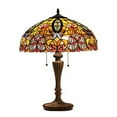 thumbnail image 1 of Chloe Lighting Libby Stained Glass 2 Light Victorian Table Lamp 18 Inch Shade, 1 of 2