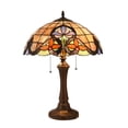 thumbnail image 1 of Chloe Lighting Monroe Victorian 2-Light Glass/Metal Table Lamp in Dark Bronze, 1 of 4