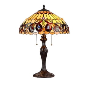 Chloe Lighting Serenity Tiffany-Style 2-Light Victorian Table Lamp with 16" Shade