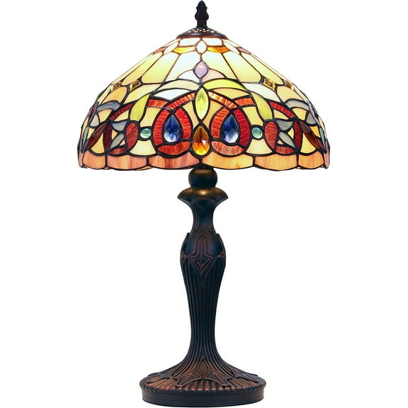 Chloe Lighting Serenity Tiffany-Style Dark Bronze 1 Light Table Lamp 12" Shade