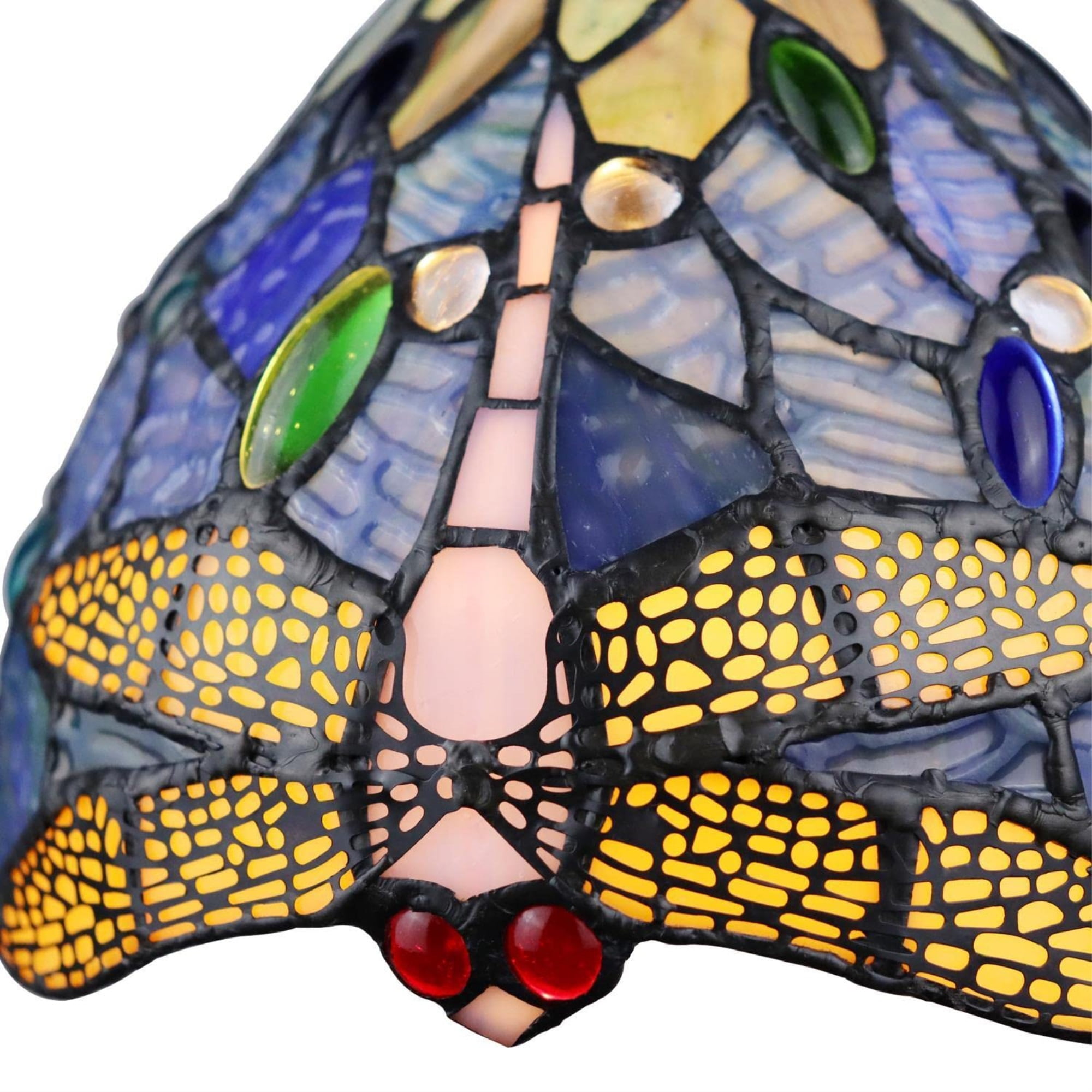 Sunniva Dragonfly Mini Pendant with Stained Glass Shade