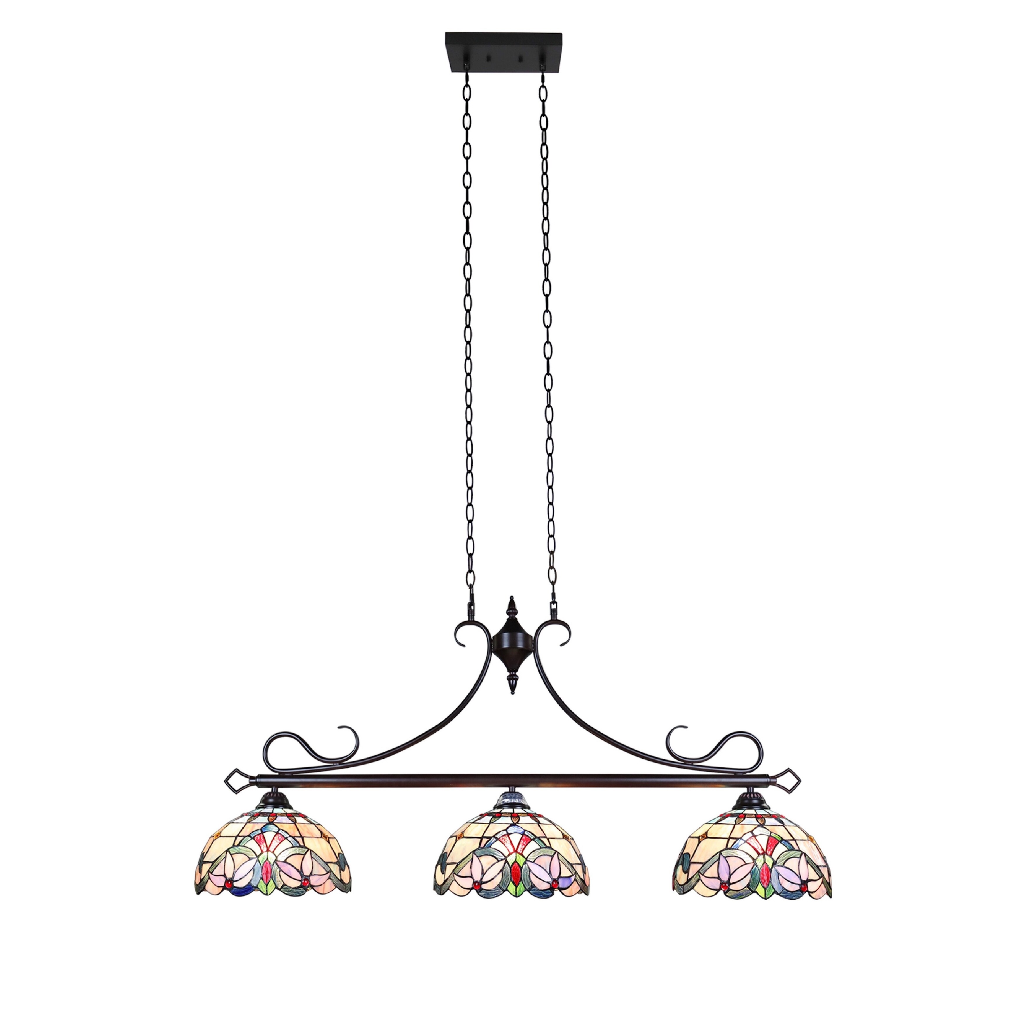 Chloe Lighting Tiffany Style Victorian Design 3-light Linear Island ...