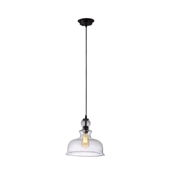 Chloe Lighting Tilian 1-Light Glass Metal Ceiling Pendant in Oil Rubbed Bronze
