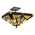 thumbnail image 1 of Chloe Lighting Vincent Mission 2-Light Glass Semi-Flush Light in Multi-Color, 1 of 4