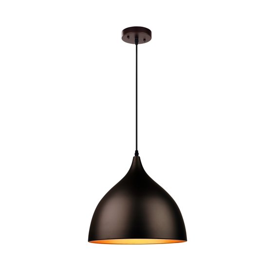 Chloe Lighting Walter 14" 1-Light Metal Textured Ceiling Fixture in Bronze