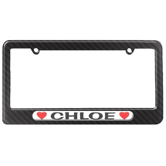 Chloe Love with Hearts License Plate Frame
