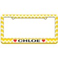 thumbnail image 1 of Chloe Love with Hearts License Plate Tag Frame, Multiple Colors, 1 of 1