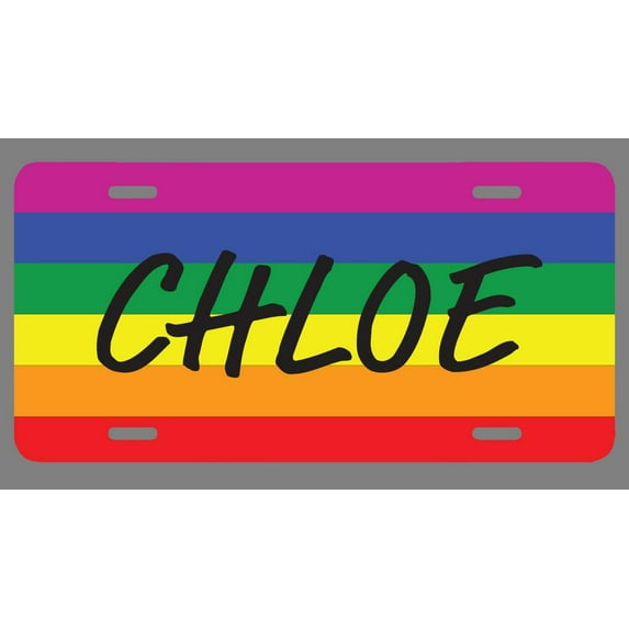 Chloe Name Pride Flag Style License Plate Tag Vanity Novelty Metal | UV Printed Metal | 6-Inches By 12-Inches | Car Truck RV Trailer Wall Shop Man Cave | NP1958