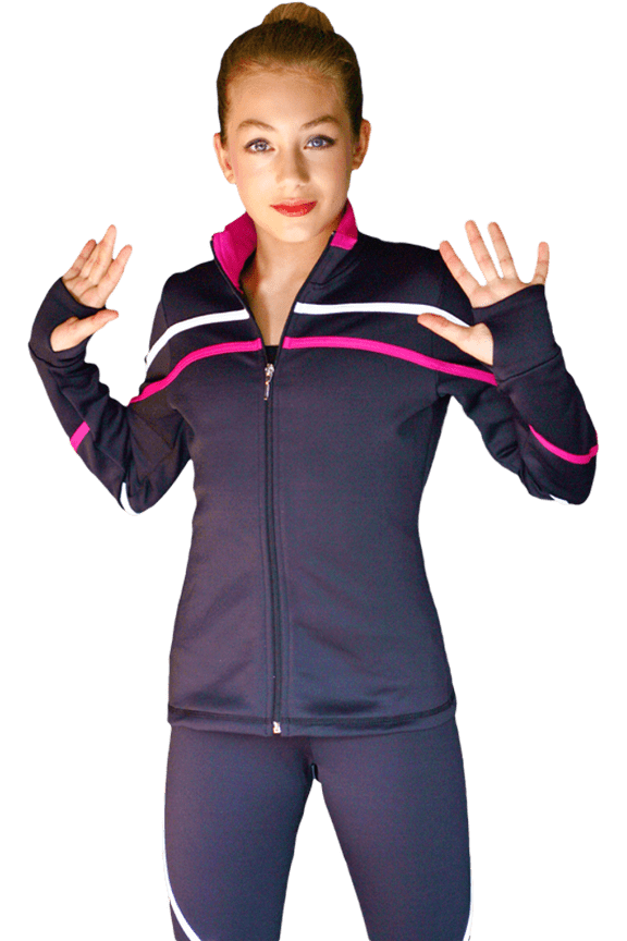 Chloe Noel J618F 2-Tone Piping Light Weight Fleece Figure Skating Jacket