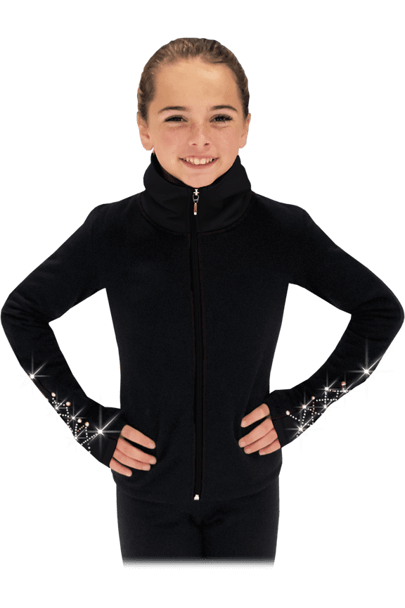 Chloe Noel JS883P Contract Elite Polartec Spiral Fleece Figure Skating Jacket with Swarovski Crystals