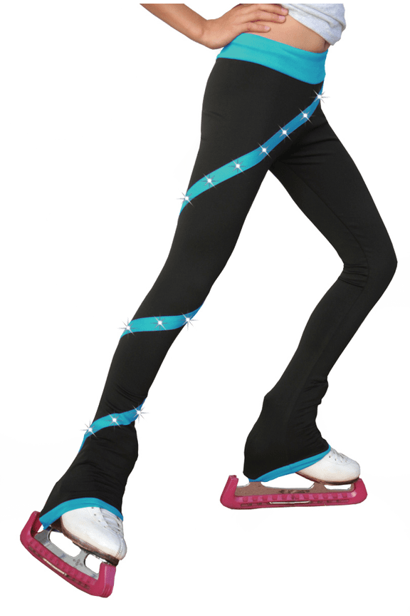 Chloe Noel P636F Spiral Light Weight Fleece Figure Skating Pants with matching Swarovski crystals