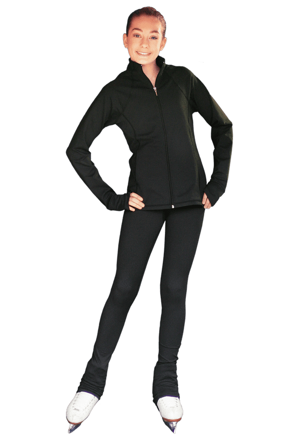 Chloe Noel PS792 3" Waist Band Black/Color Cuffs Elite Figure Skating Pants & Front Pocket