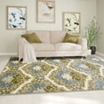 thumbnail image 1 of Chloe Non-Slip Floral Damask Indoor Washable Area Rug by Blue Nile Nills, 1 of 6