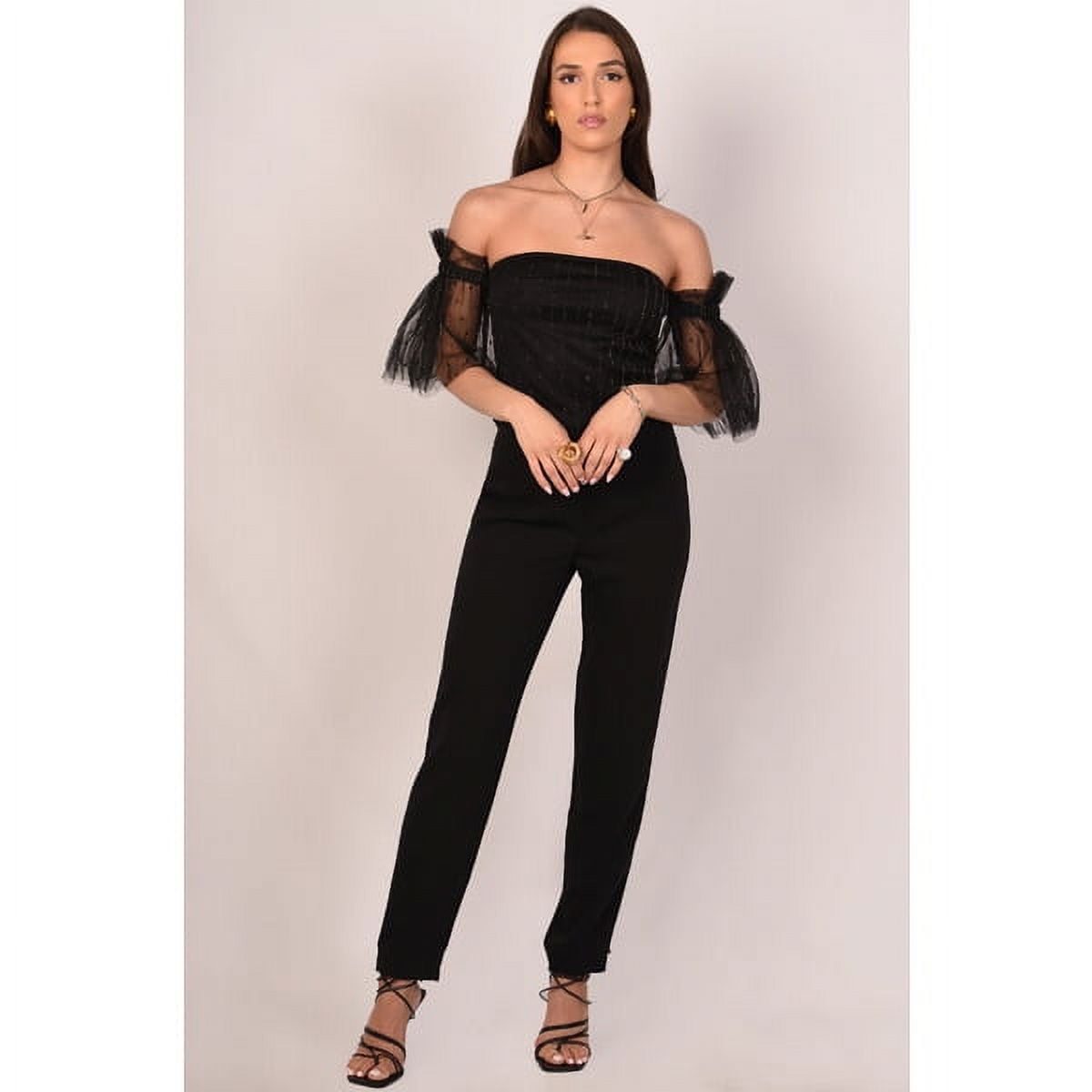 Off The Shoulder Bustier Embroidered Net Gown