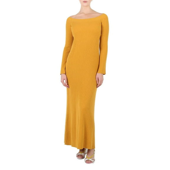 Chloe Off-shoulder Ribbed Knit Maxi Dress, Size Medium