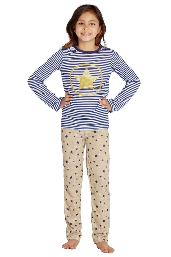 Chloe & Olivia Christmas Holiday Lulu Justice Star Yoga Athletic Sport Girls Fashion Pajama Set