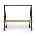 thumbnail image 1 of GDF Studio Gazo Outdoor Acacia Wood Rectangular Dining Table with Plant Hanger Teak and Black, 6 seat, 1 of 10