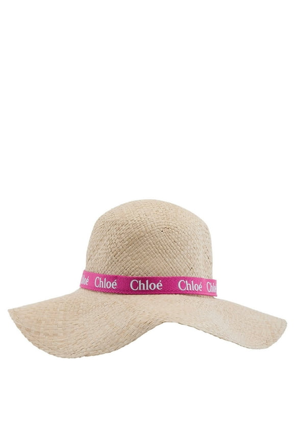 e Raffia Logo-Print Wide Brim Sun Hat, Size 52