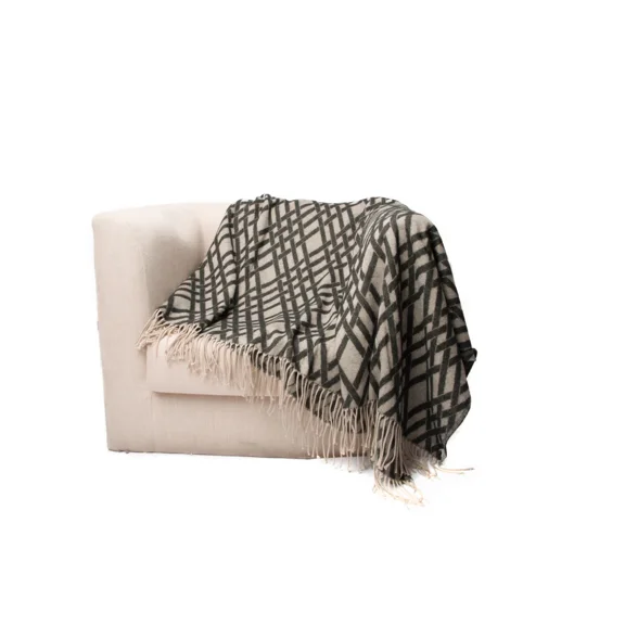 Chloe'S Collection Jacquard Geometric Stripe Blanket Throw 50X60"