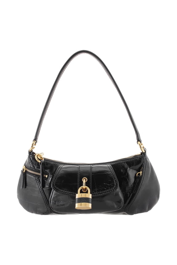 e The 99 Shoulder Bag In Croco-Effect Leather