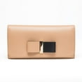 thumbnail image 1 of Chloe Wallet Biscotti Beige Black Bow Leather Wallet New, 1 of 2