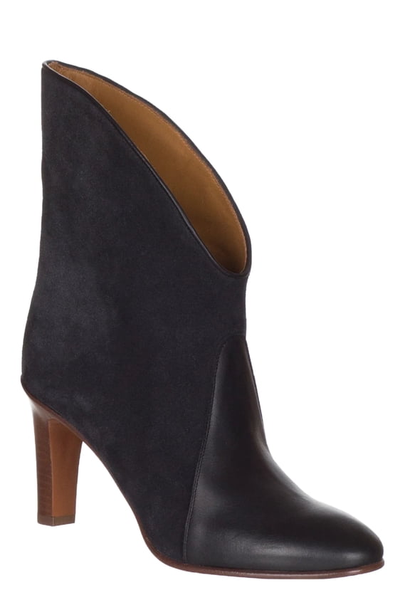 e Women's Charcoal Suede 'Kole' Contrast Panels Ankle Boots Shoes