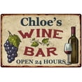 thumbnail image 1 of Chloe's Rustic Wine Bar Sign Wall Décor Kitchen Gift 8 x 12 High Gloss Metal 208120056123, 1 of 1