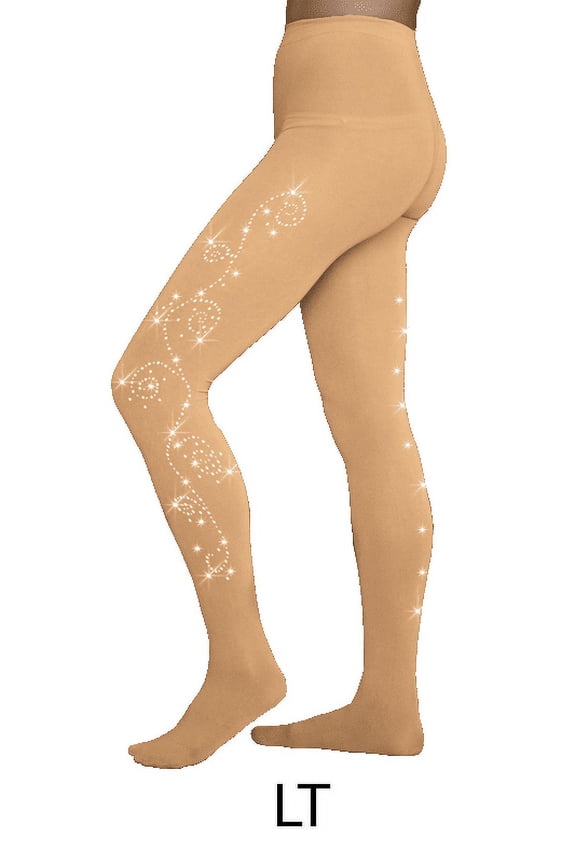 Footed Ice Skating Tights 8830 2Swirls