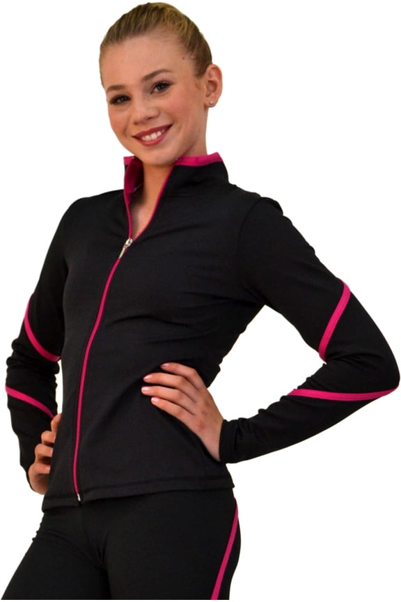 J76 Heavy Poly Spandex Pipings Swirl Jacket