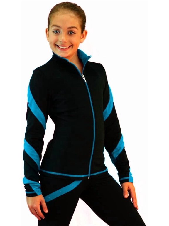 J36 - Spiral Figure Skating Jacket Turquoise Adult Small