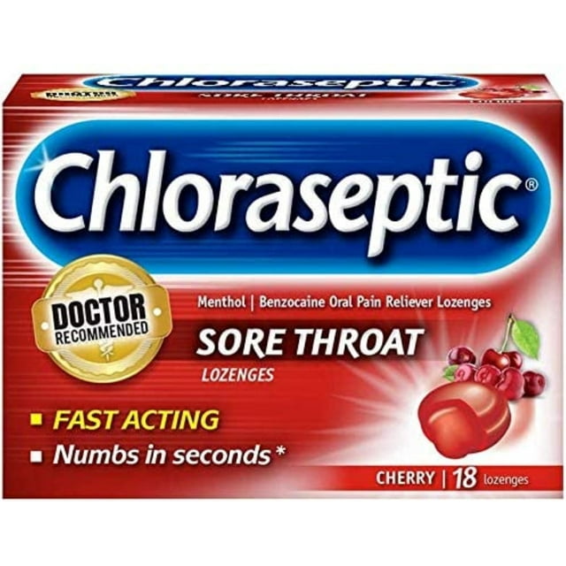 Chloraseptic Sore Throat Lozenges Cherry 18 Each (Pack of 4)