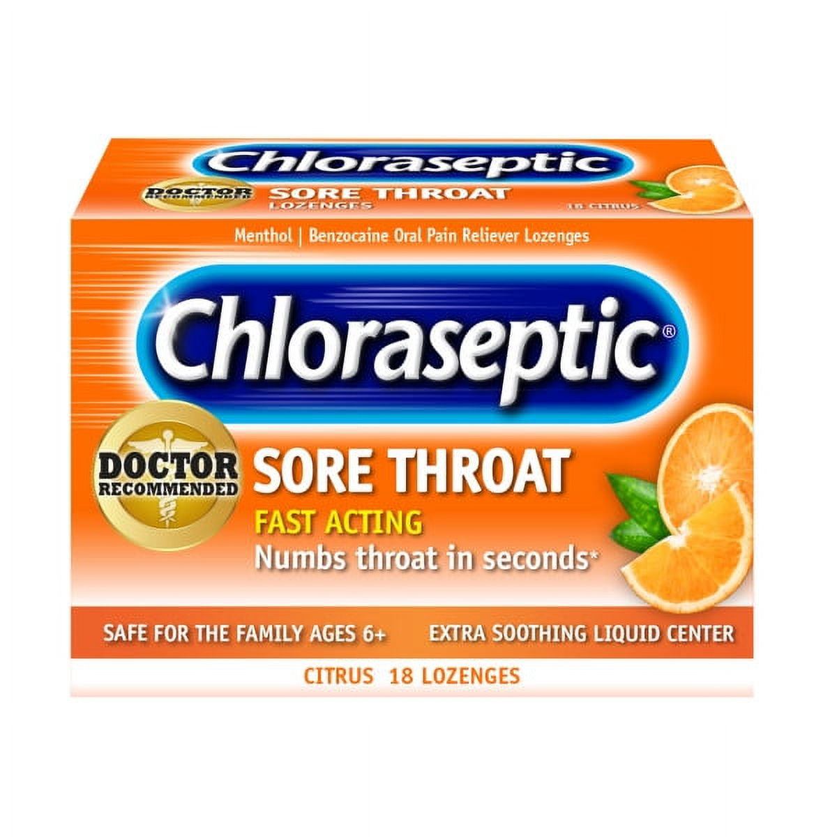 Chloraseptic Sore Throat Lozenges Citrus 18 Each (Pack of 4)