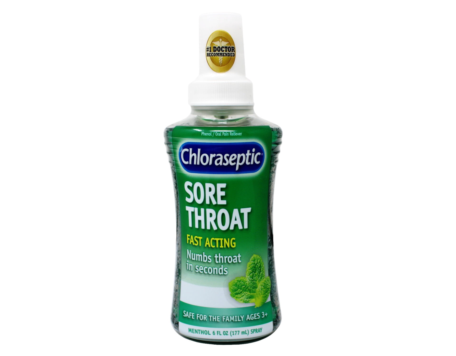 Chloraseptic Sore Throat Real Relief & Fast Sugar Free Menthol, 6oz, 6-Pack