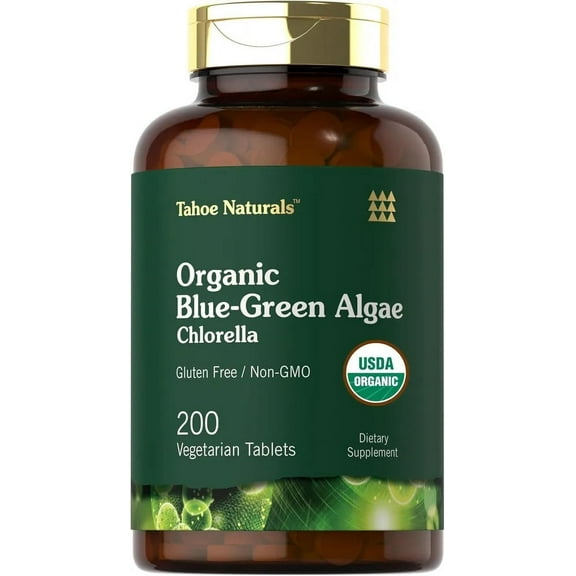 Chlorella Blue Green Algae 250mg | 200 Tablets | Supplement for Men and Women | Tahoe Naturals by Carlyle