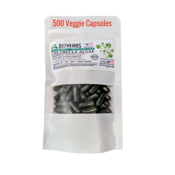 Chlorella Broken Cell Wall Vegetarian Supplement, 500mg, 500 Veggie Capsules