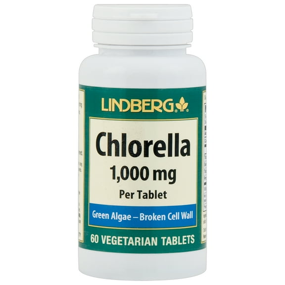 Chlorella Tablets | 500 mg | 60 Count | Vegetarian, Non-GMO, Gluten Free Supplement | by Lindberg
